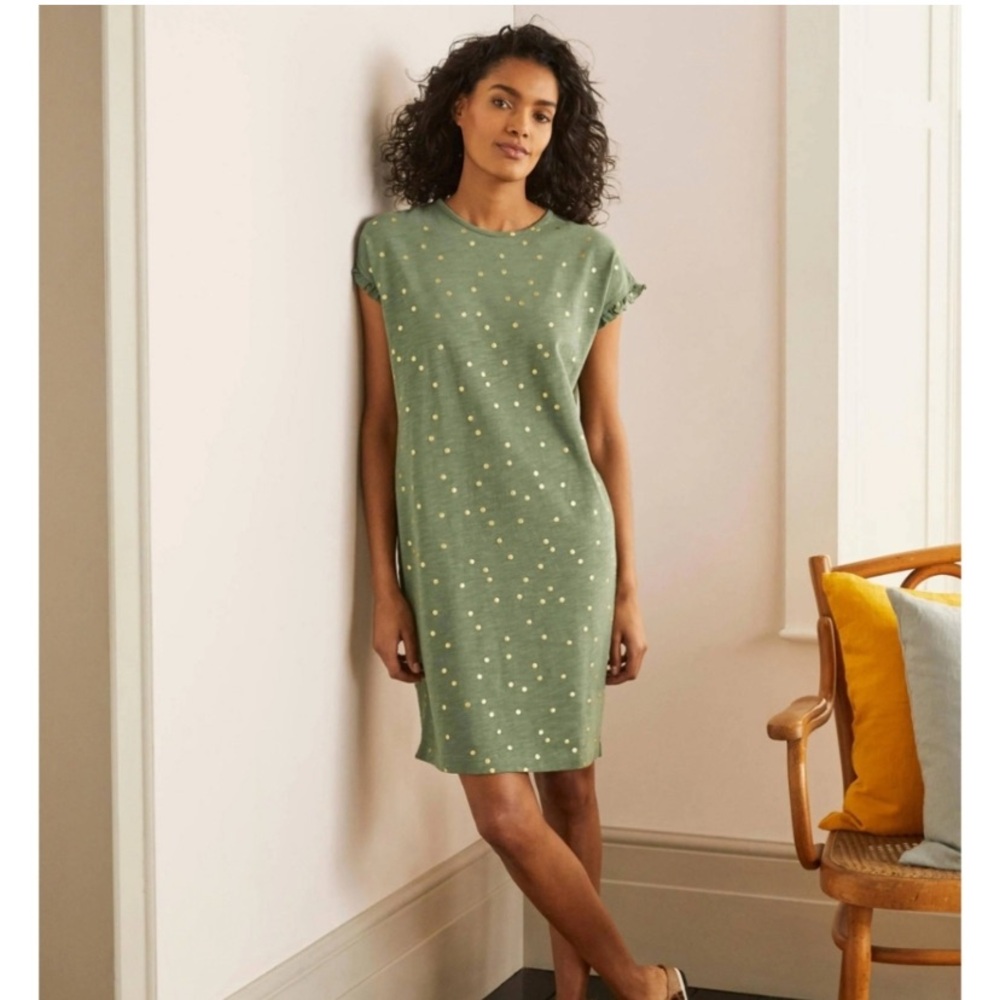 Boden Green Polka Dot Dress